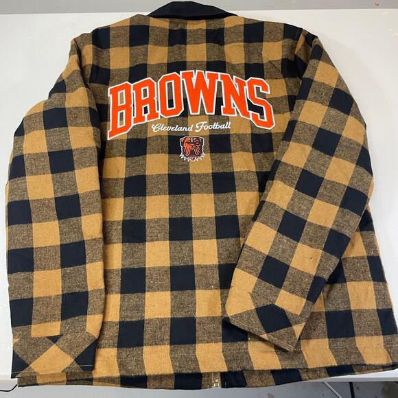 Cleveland Browns The Wild Collective Women's Flannel Jacket - Picture 2 of 4